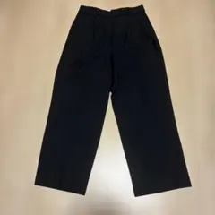 GU ブラック ワイドパンツ ポリエステル混紡