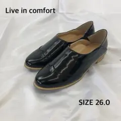 美品⭐リブインコンフォート 黒いローファー 26.0