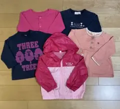 女の子 まとめ売り 長袖カットソー カーディガン ウィンドブレーカー 80cm