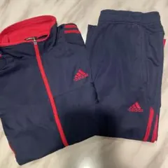 adidas CLIMALITE ジャージ上下セット ネイビー/レッド