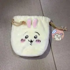 【新品未使用タグ付き！】ちいかわ　うさぎ　フェイス巾着　ポーチ