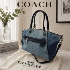 COACHコーチ 2WAYショルダーバッグ デニム プレーリーサッチェル