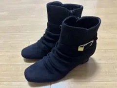 最終値下げ　graceful days スエード　ブラック　黒　ショートブーツ