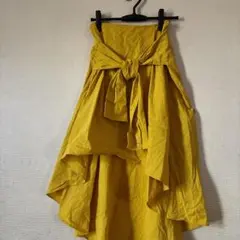 【美品】ZARA ザラ シャツ風デザイン アシンメトリー ロングスカート M