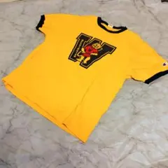 【Mサイズ】Champion リンガーTシャツ/イエロー