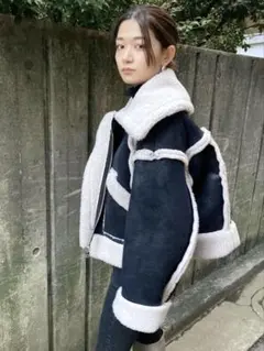 ショートフェイクムートンブルゾン