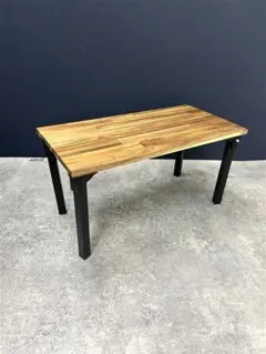 アカシア木製長方形テーブル（ナチュラルウッド）60×40×高さ30（アイアン脚）