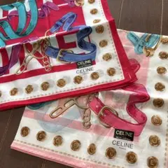 未使用　セリーヌ　ハンカチ2枚セット　ベルト　オールド　CELINE ロゴ