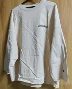 Champion ベージュ ロングスリーブ Tシャツ L