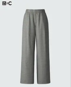 UNIQLO : C イージーワイドパンツ チェック　Lサイズ