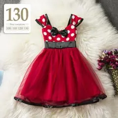 130〔ディズニーミニーちゃんワンピース〕ドレスコスプレ衣装プリンセス子供キッズのサムネイル