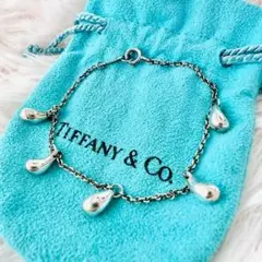 極美品✨ティファニー　ブレスレット　ティアドロップ　ファイブチャーム　5連　雫