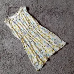 ✨COLZA✨コルザ♡ノースリーブワンピース♡花柄♡ホワイト♡フェミニン(M)