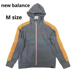 未使用級　new balance ゴルフ　グレーオレンジ フルジップパーカー