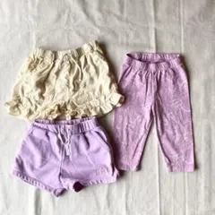 ショートパンツ　レギンス　マーメイド柄　ピンク　90cm 2T ボトムス　3点