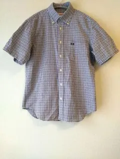 McGREGOR　メンズ　半袖シャツ　チェック柄　紺✕白　 M