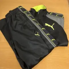 Puma ジャージ上下セット 黒/黄緑