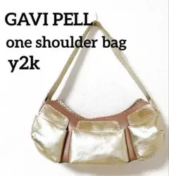 【y2k】レザーバッグ　ワンショルダーバッグ　春色✨ピンク×ゴールド✨