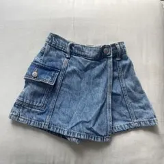 zara デニム ラップショートパンツ キュロット