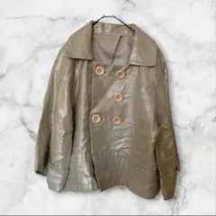 美品 コート S相当 ベージュ スタイリッシュ ダブルブレスト ショート丈