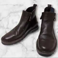 JSハートレーベル ショートブーツ ダブルジップ