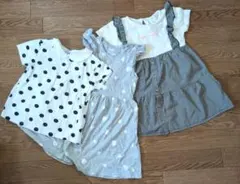 H&MとZARAの半袖ワンピース・Tシャツ3点セット　110サイズ相当