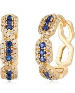 ピアス レディース フープピアス 人気 上質赤青白ジルコニアスワロフスキーピアス