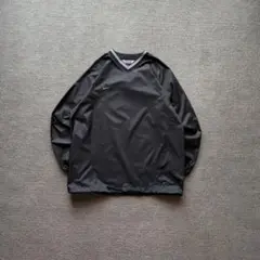 美品ナイキナイロンジャケットピステワンポイント刺繍バックプリント黒L