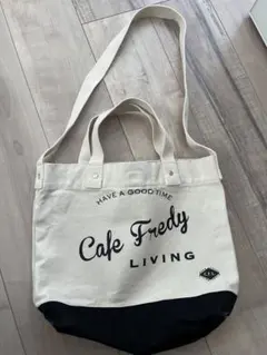 Cafe Fredy トートバッグ アイボリー/ブラック