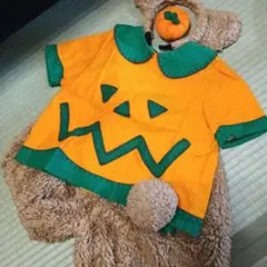 ダッフィー　かぼちゃモチーフ キッズ服　ハンドメイド中古