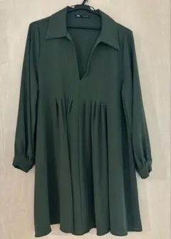 ZARA オリーブグリーン チュニック 長袖　Lサイズのサムネイル