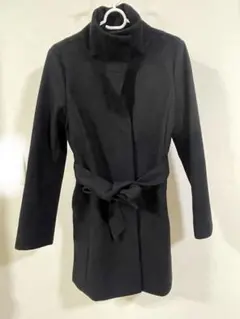 ★お値下げ★黒のベルト付きロングコート　Ｍサイズ