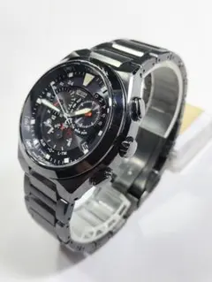 シチズン　アテッサ　エコドライブ　クロノグラフ　軽量ブラックチタン　 電波時計