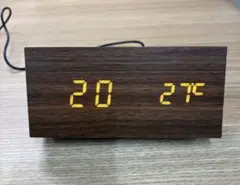 木目調デジタル置き時計