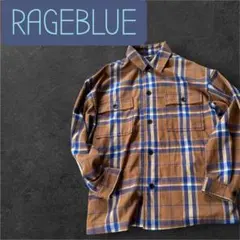 RAGEBLUE チェック柄 長袖シャツ ブラウン Mサイズ　ジャケット