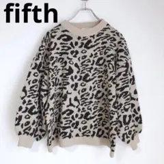 フィフス　長袖セーター　長袖ニット　ヒョウ柄　　レディーストップス　ベージュ