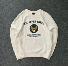 vintage ALPHA INDUSTRIES スウェット　トレーナー　白　M