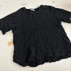 FREAK’S STORE　カットシャーリングポコポコデザインTシャツ　黒のサムネイル