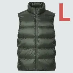 UNIQLO　ユニクロ　ウルトラライトダウンベスト　ダークグリーン　L　収納袋付