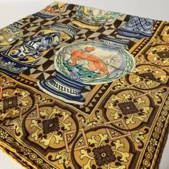 2510-3｜グッチ スカーフ シルク ブラウン系