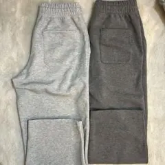 【グレー2個セット】ユニクロc スウェットワイドパンツ　標準丈