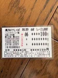高知競馬場 ハルウララ 馬券•交通安全御守 - メルカリ