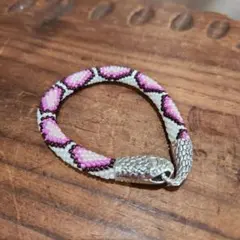 No.7☆蛇柄ビーズブレスレット