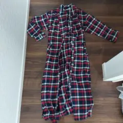 チェック柄ロングシャツワンピース