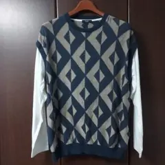 BEAMS HEART ビームス ニットベスト×長袖Tシャツ フェイクレイヤード