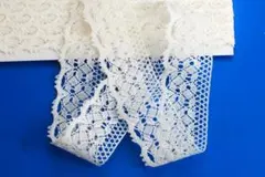 R329　綿レース　４０ｍｍ巾　オフ白　１０ｍ巻【創作・手芸】のサムネイル