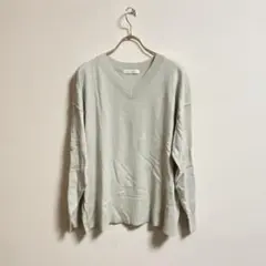 《chocol raffine robe》ベージュ Vネック長袖ニット【F】