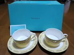 Tiffany & Co. イエローチューリップティーカップ&ソーサー2個セット