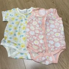 花柄　ベビー肌着 70 80cm 女の子　２枚
