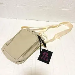 新品タグ付き a-fua ミニショルダーバッグ ポシェット 巾着 ベージュ